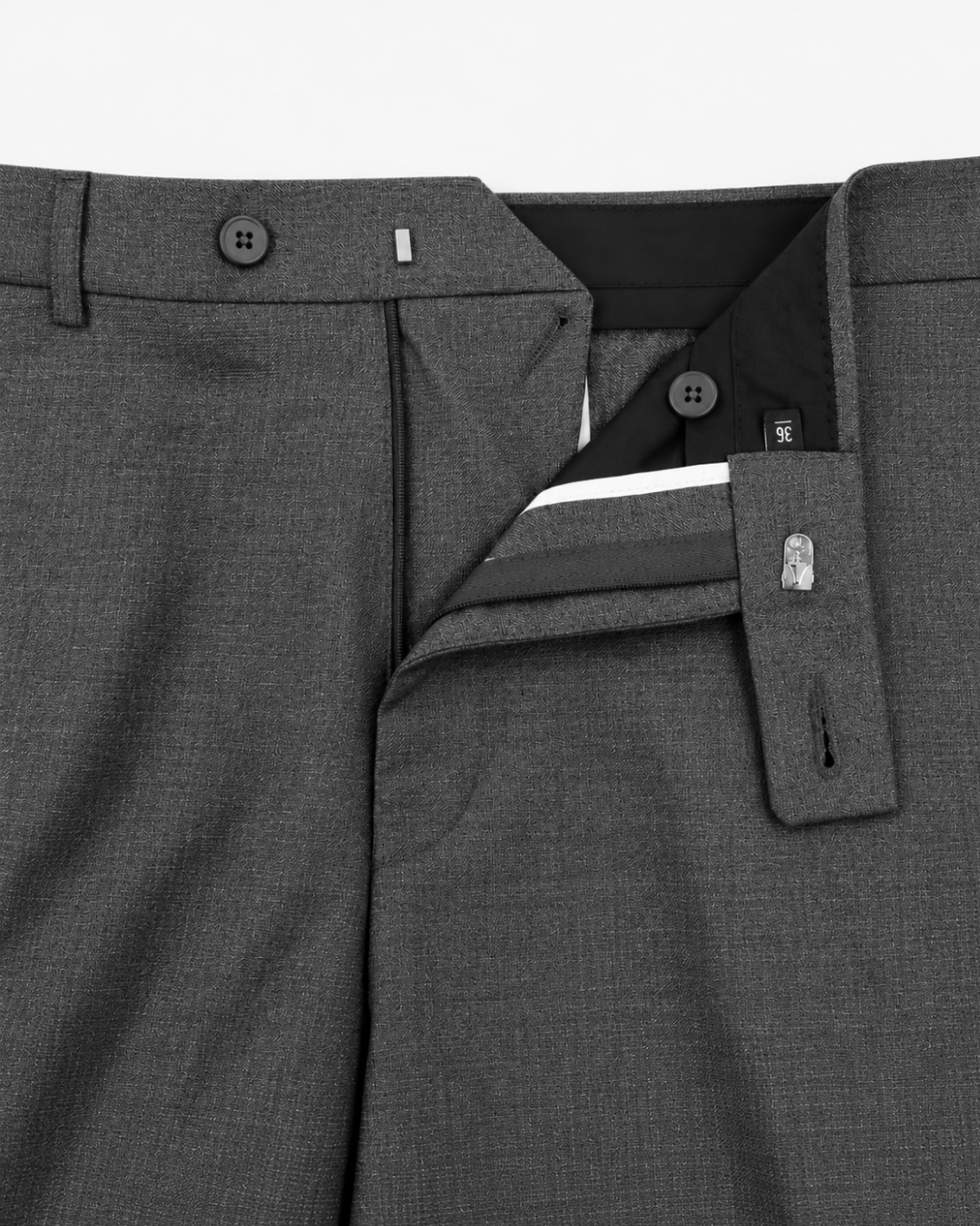 Traje Hombre Élite Tipo Paño Gris Oscuro Plata Texturizado
