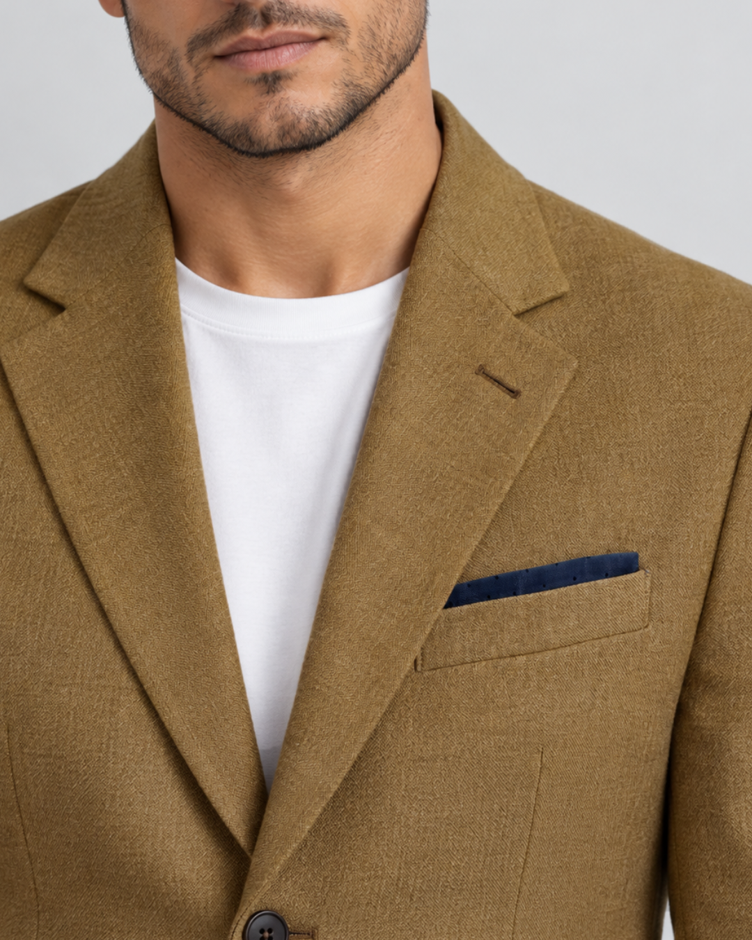Traje de hombre premium texturizado Caqui