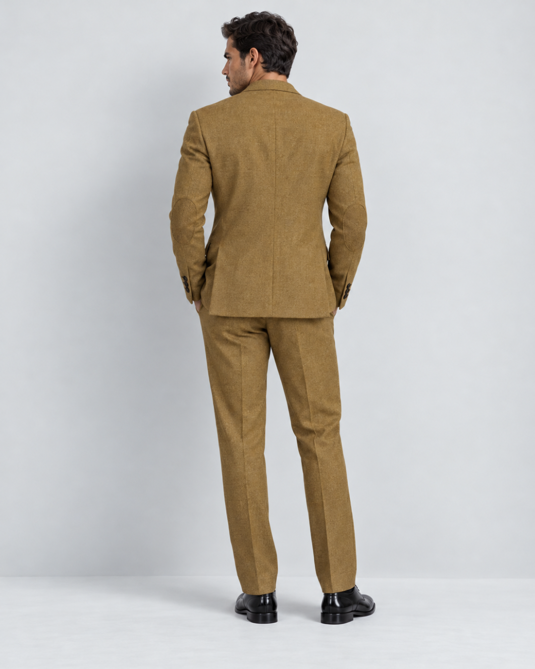 Traje de hombre premium texturizado Caqui