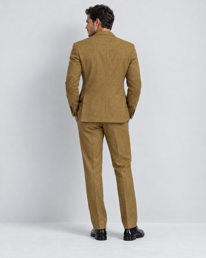 Traje de hombre premium texturizado Caqui