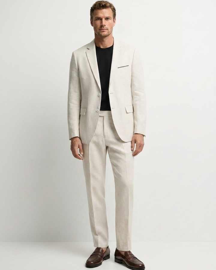 Traje Hombre Slim Fit en  Lino | Firenze Crudo