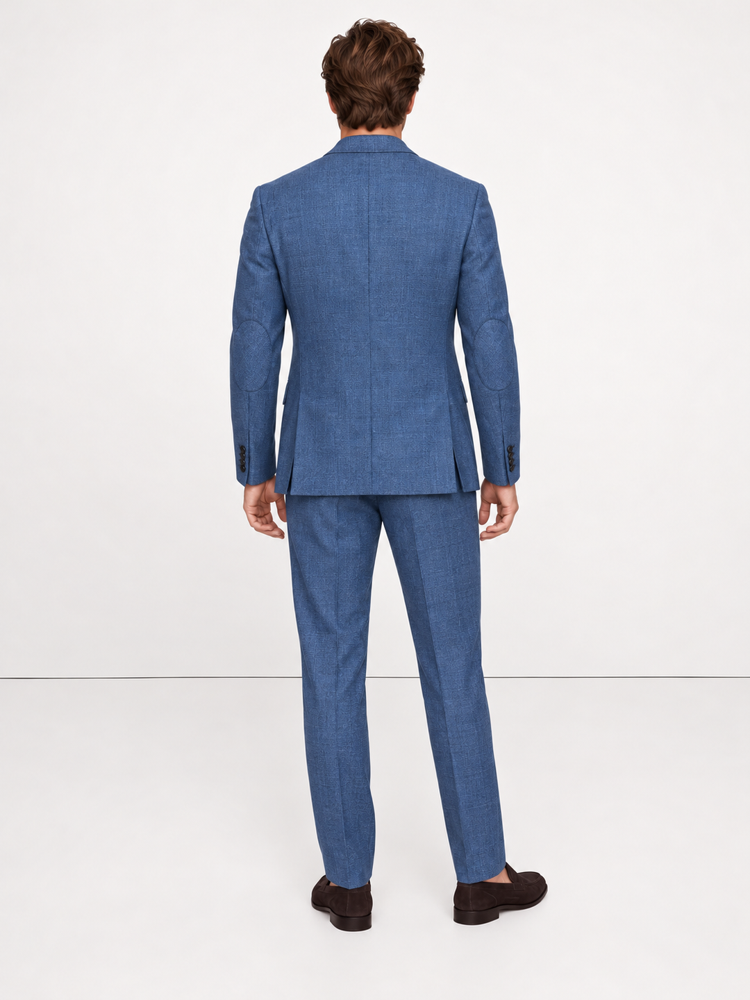 Traje Hombre Premium Azul Francés Texturizado con Coderas
