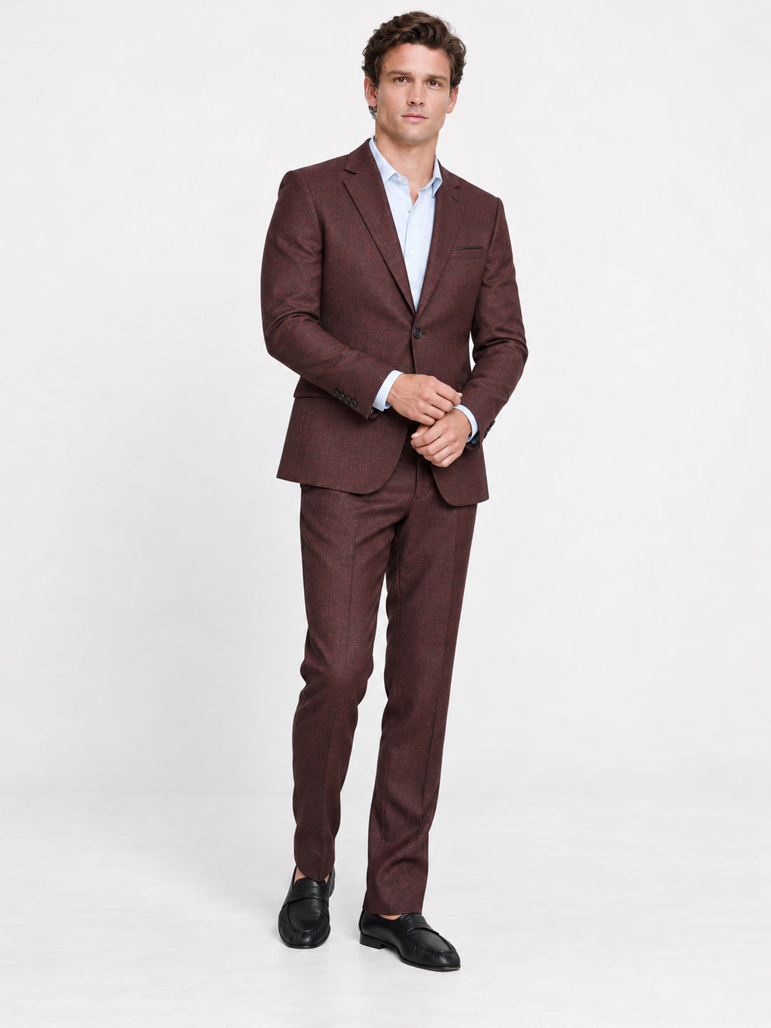 Traje Hombre Premium vino jaspeado