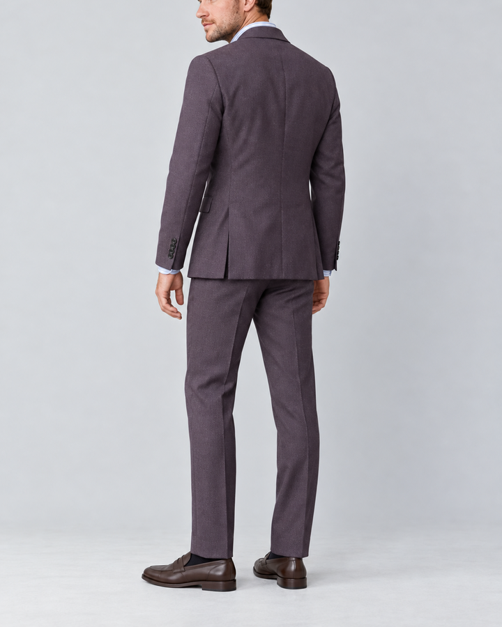 Traje Hombre Premium Ciruela Texturizado sin coderas