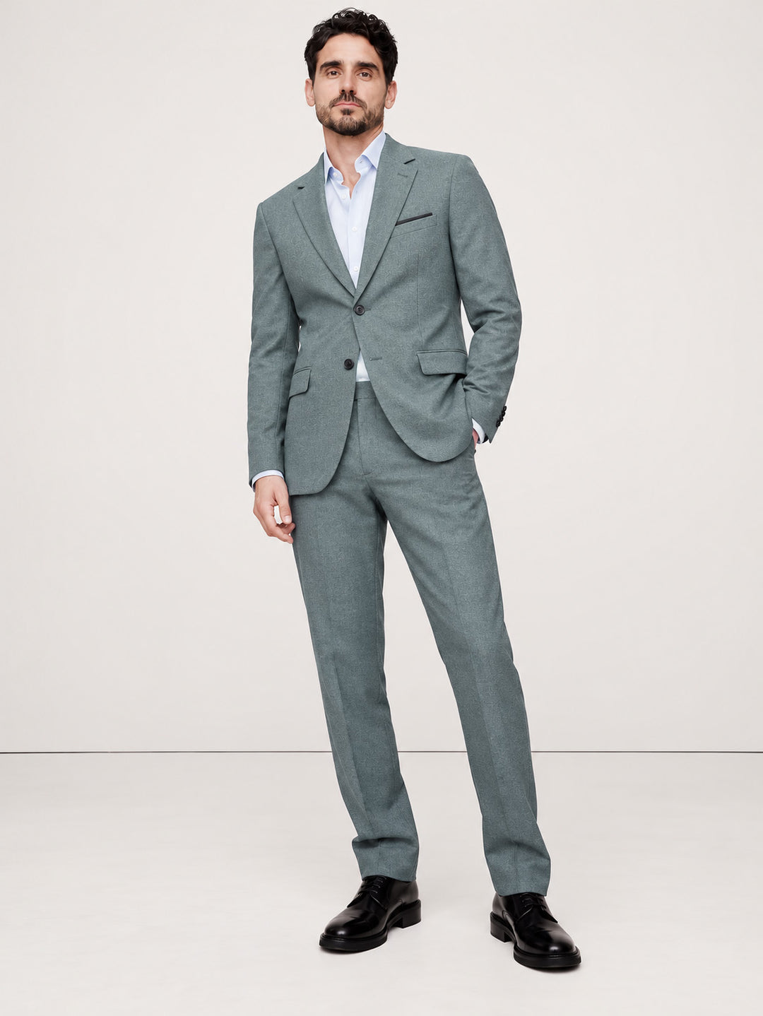 Traje Hombre Premium Texturizado petróleo grisáceo