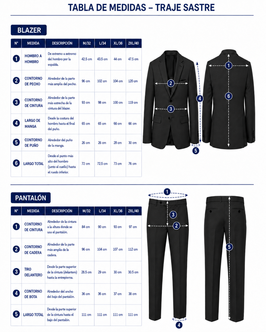 Traje Hombre Premium Azul Oscuro con Coderas