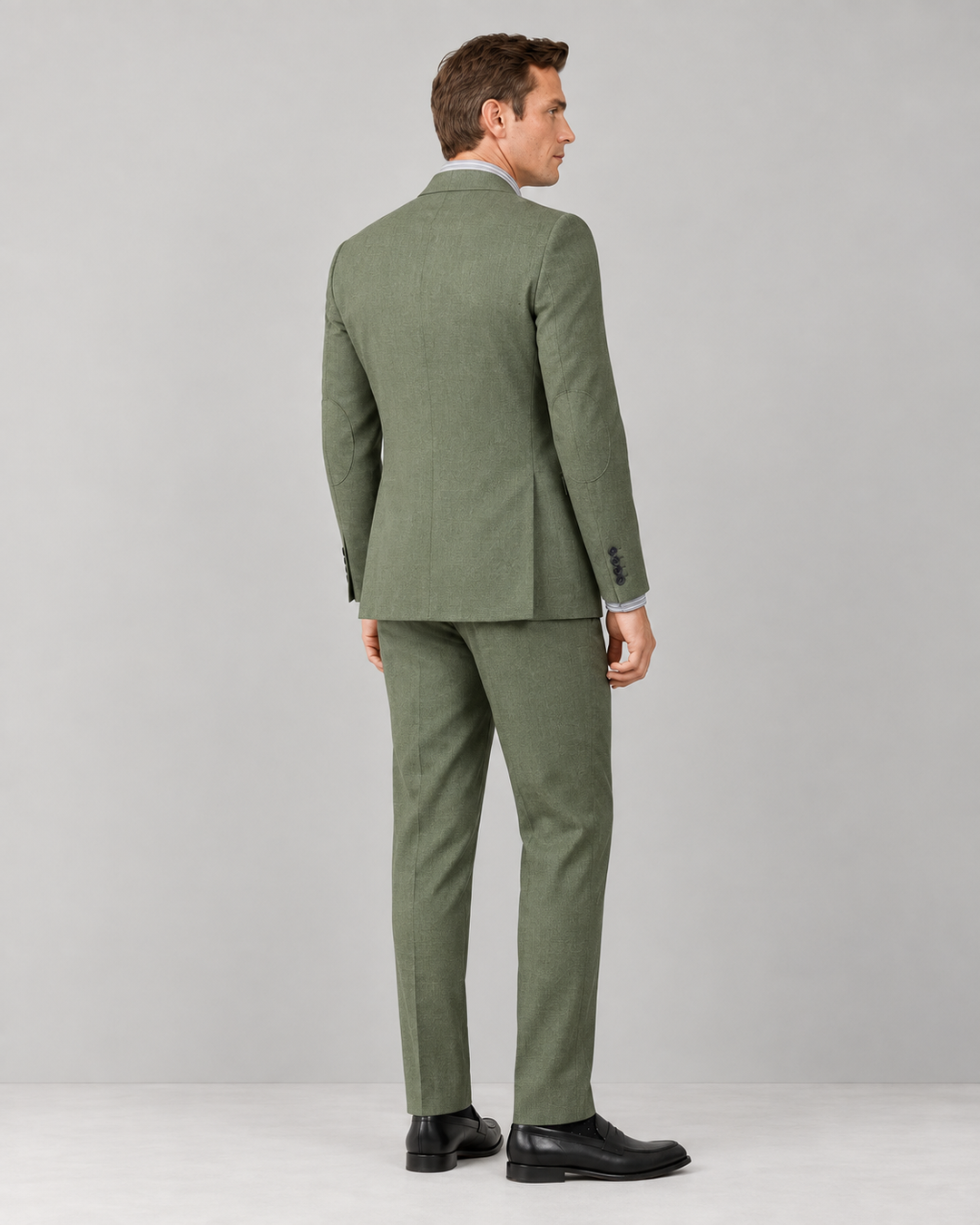 Traje para Hombre Slim Fit Tipo Paño con Coderas Verde Selva