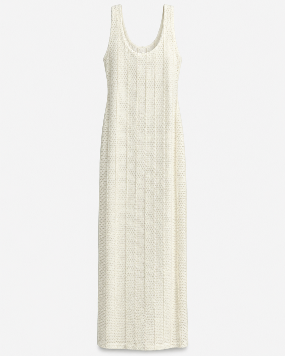 Vestido Dama Midi Marfil Texturizado blanco