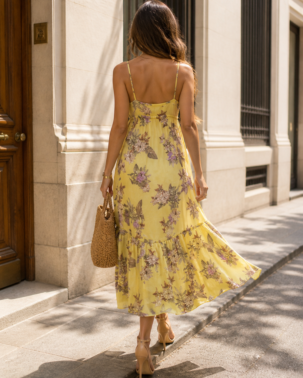 Vestido elegante con caida