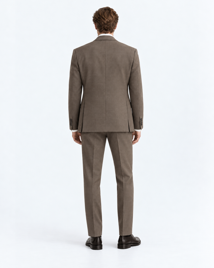 TRAJE HOMBRE TIPO PAÑO TEXTURIZADO TABACO