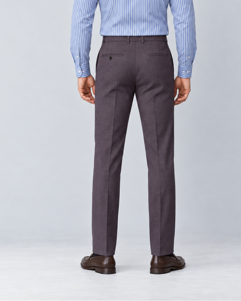 Traje Hombre Premium Ciruela Texturizado sin coderas