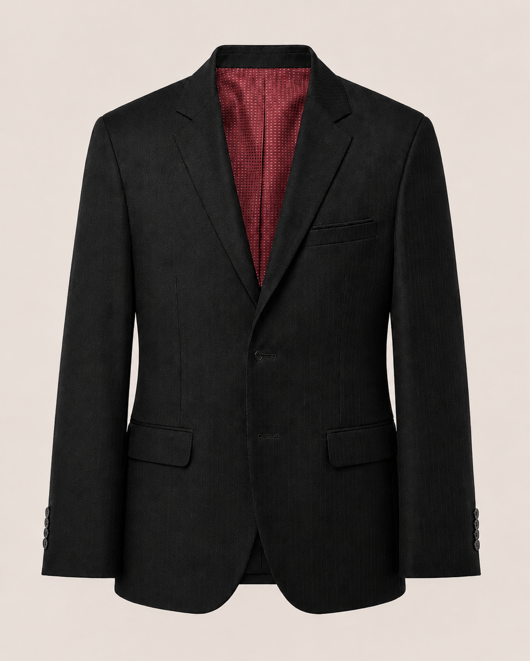 Traje hombre Negro oscuro con raya tiza Salvatore