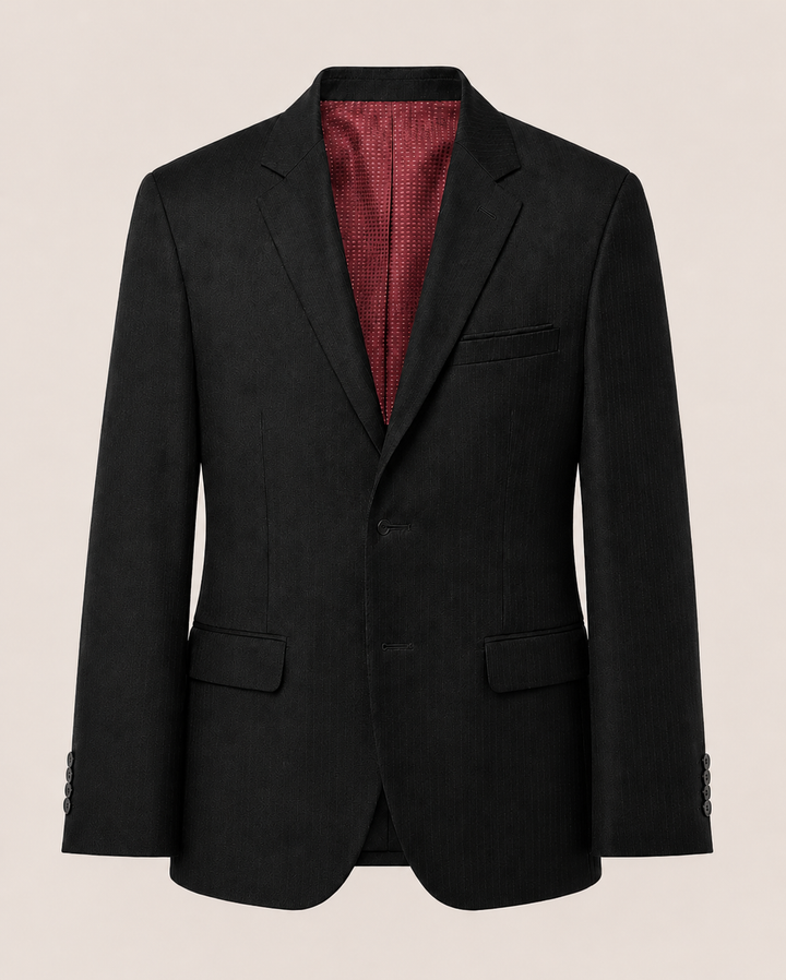 Traje hombre Negro oscuro con raya tiza Salvatore