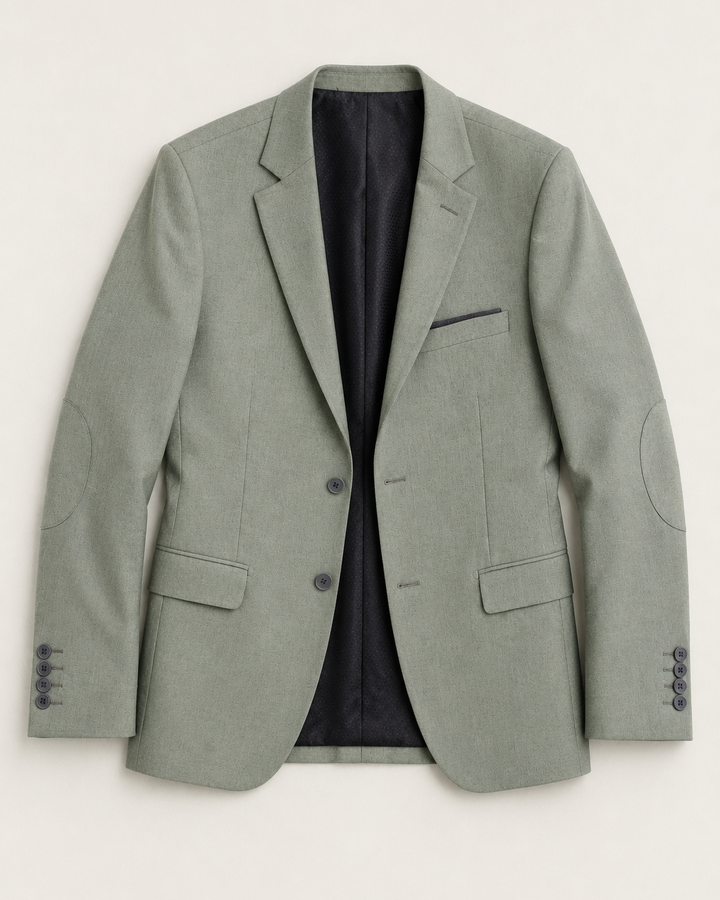 BLAZER HOMBRE TIPO PAÑO VERDE SECO