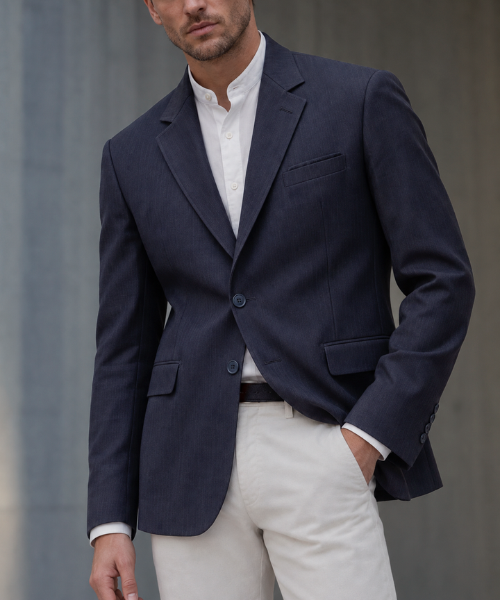 BLAZER hombre azul con raya tiza Salvatore