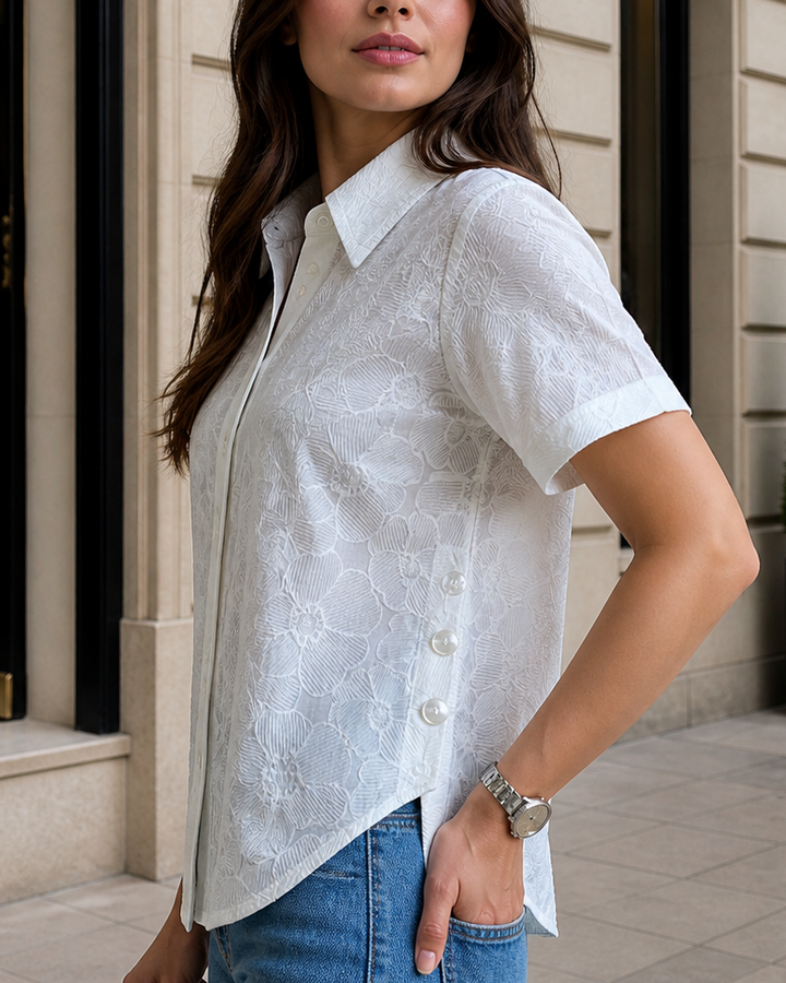 Camisa floral casual premium 100% algodón