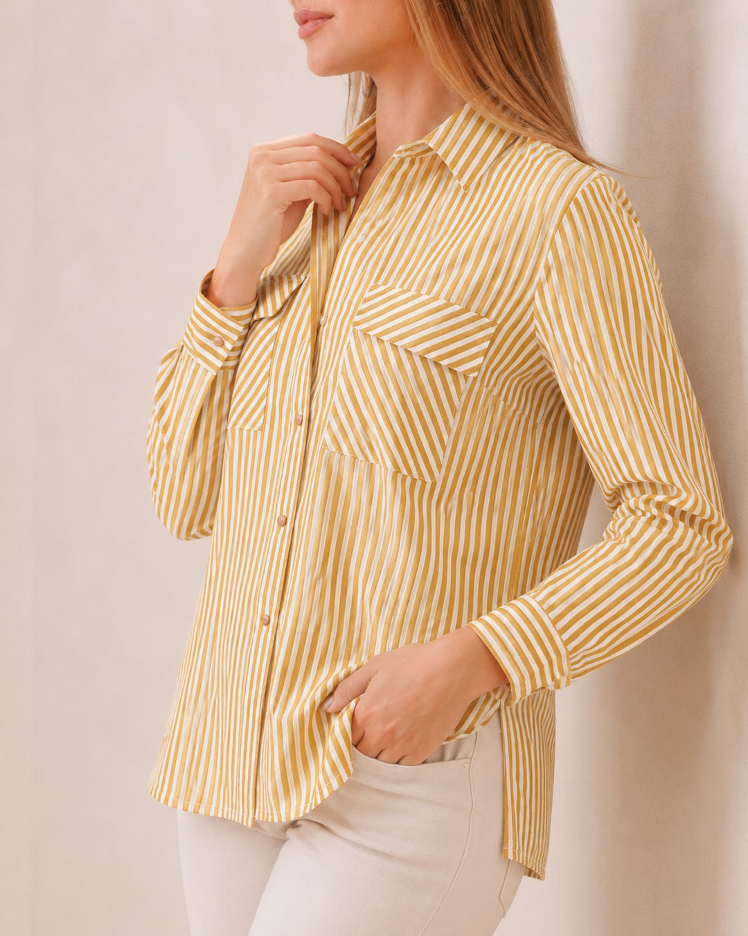 camisa rayada mujer