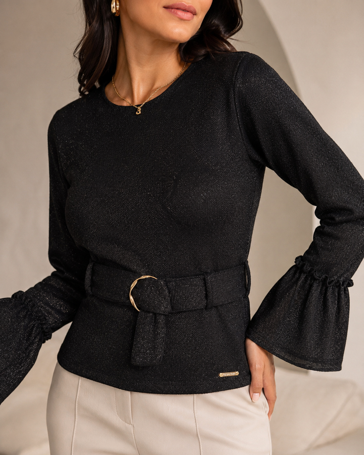 blusa negra para fiesta