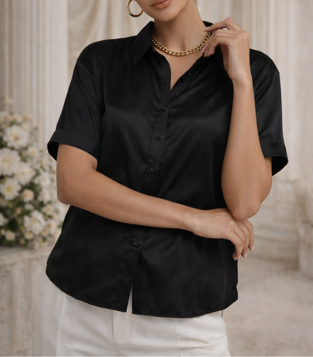 Blusa Satin Aura - Purple Rain