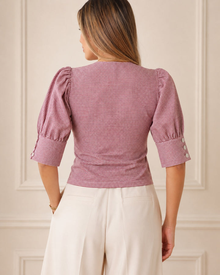 blusa de cuadros pequeños