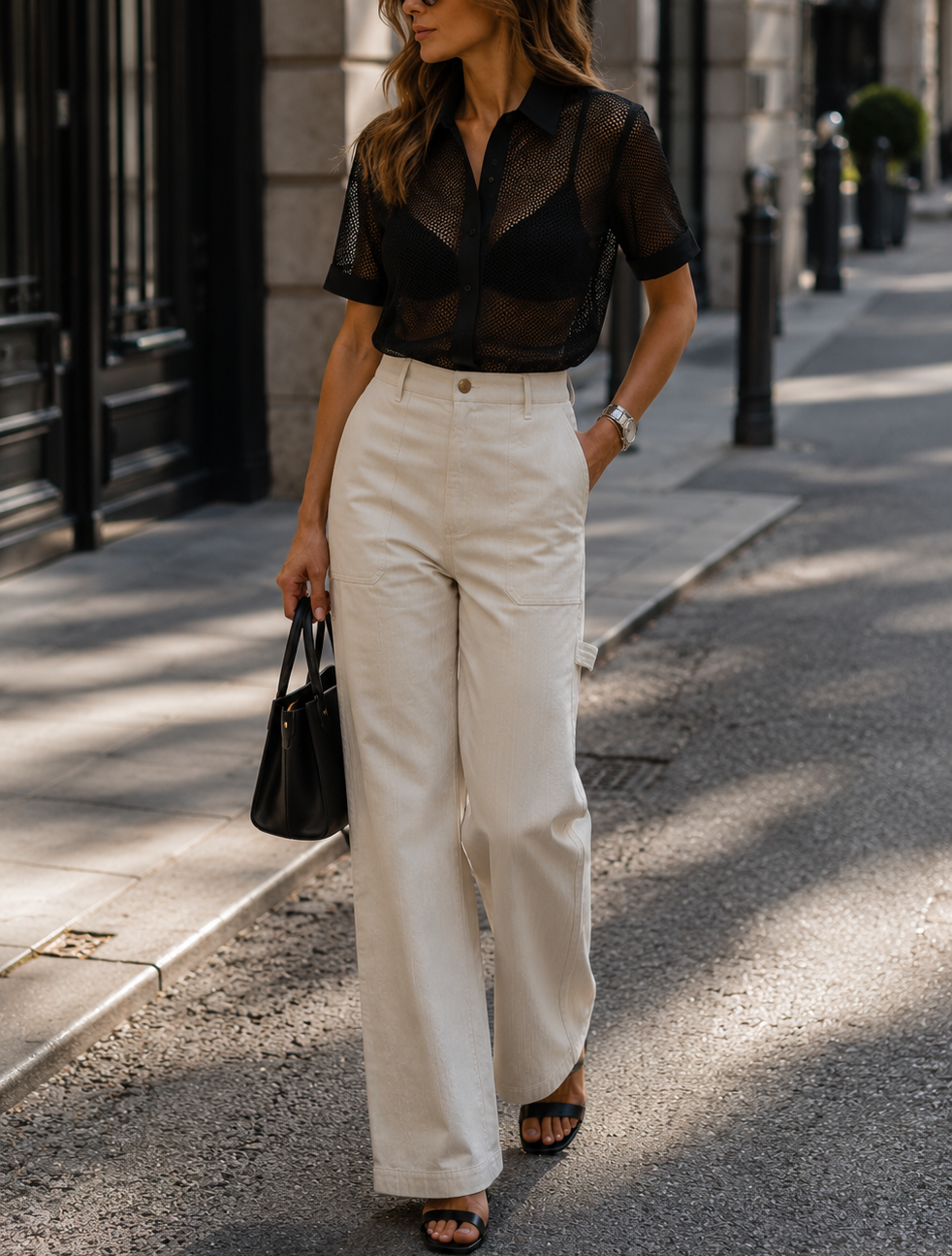 blusa elegante para pantalón beige