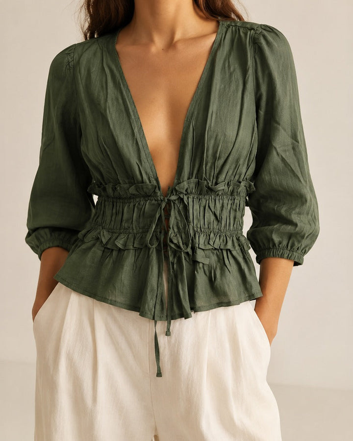blusa con resorte en cintura,