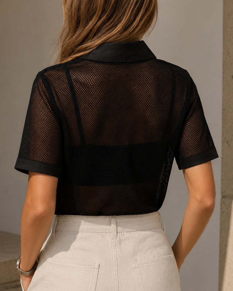 blusa elegante manga corta