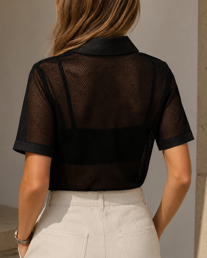 blusa elegante manga corta