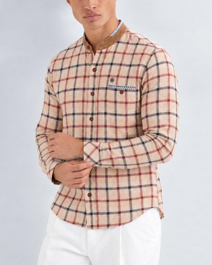 Camisa Hombre Cuello Neru de Gamusa - Purple Rain