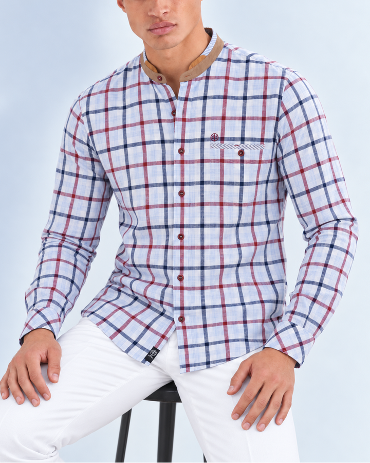 Camisa Hombre Cuello Neru de Gamusa - Purple Rain