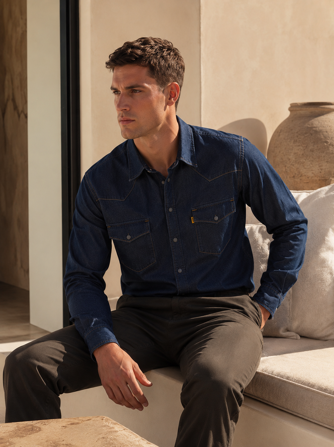 Camisa Índigo Premium Hombre | Estilo Old Money | Purple Rain