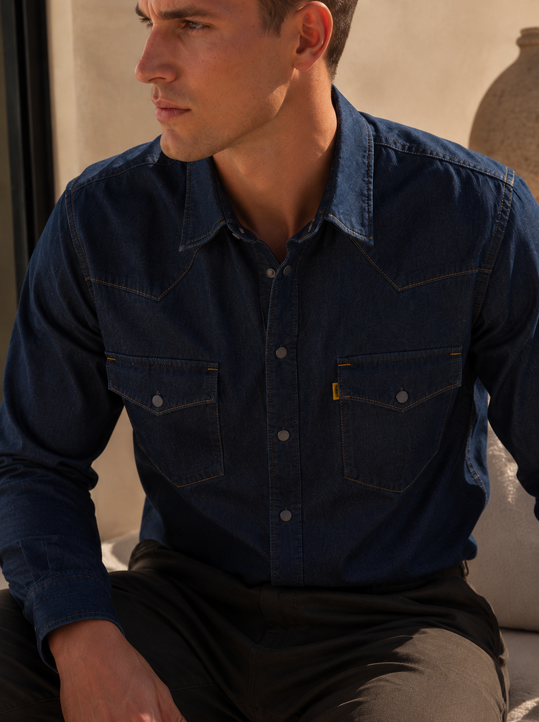 Camisa Índigo Premium Hombre | Estilo Old Money | Purple Rain