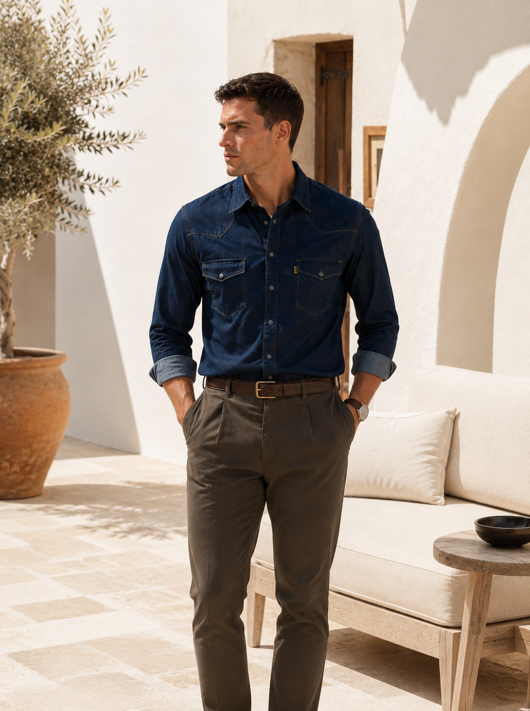 Camisa Índigo Premium Hombre | Estilo Old Money | Purple Rain