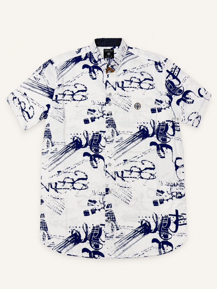 camisa hombre cuello neru manga corta 