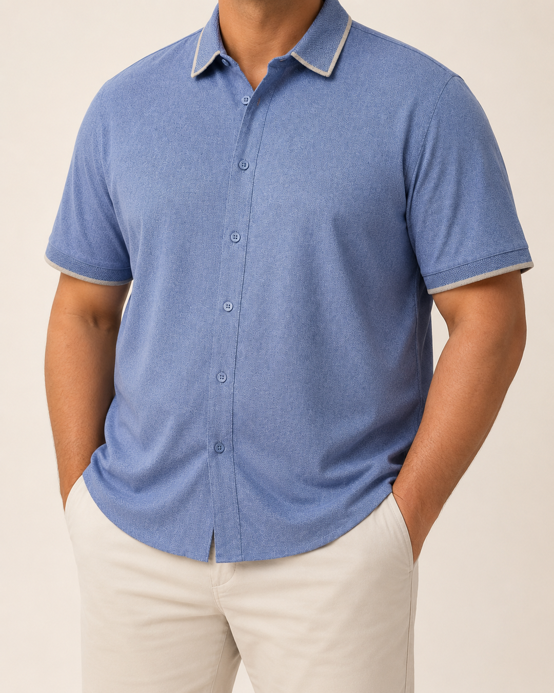 Camisa Capri para Hombre en Algodón Fresco — Tallas XL a 4XL - Purple Rain