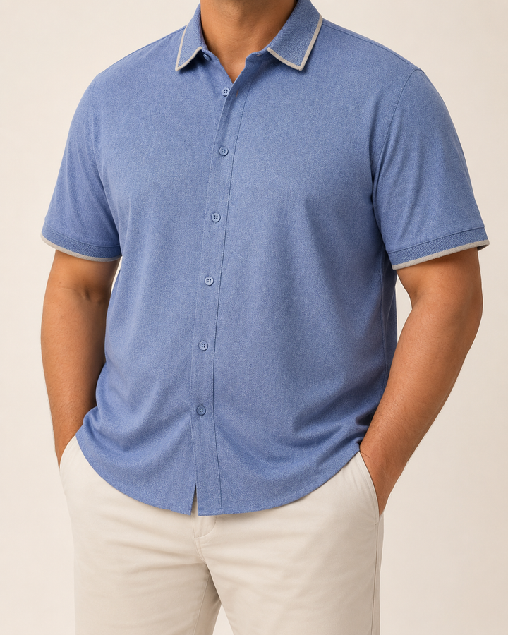 Camisa Capri para Hombre en Algodón Fresco — Tallas XL a 4XL - Purple Rain