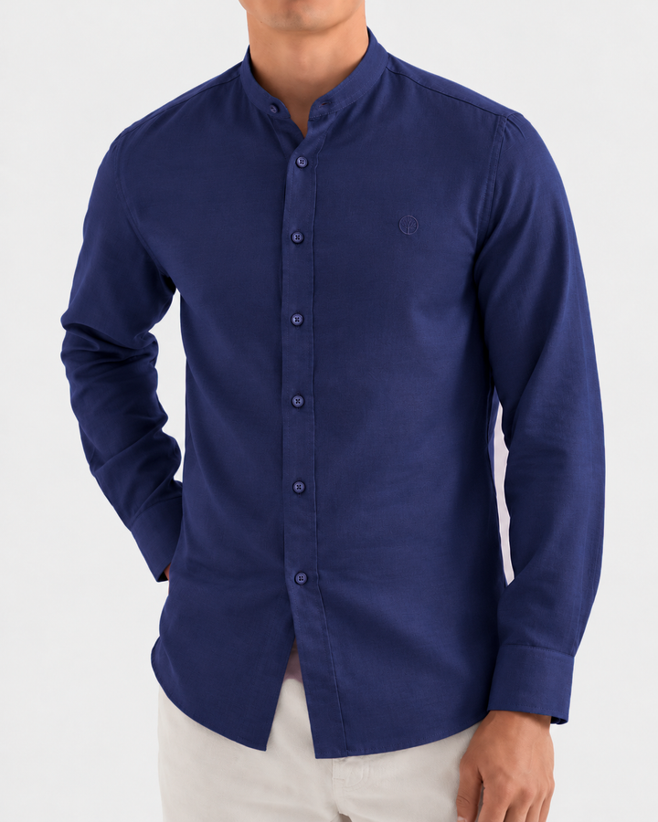 Camisa Hombre Cuello Neru  Manga Larga suave al tacto