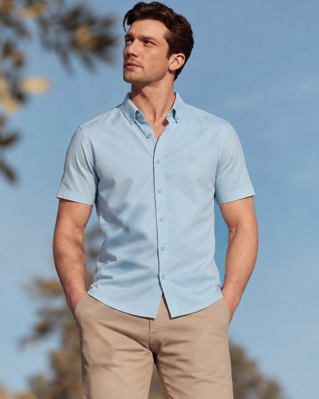 Camisa Hombre Manga Corta Tela Fría