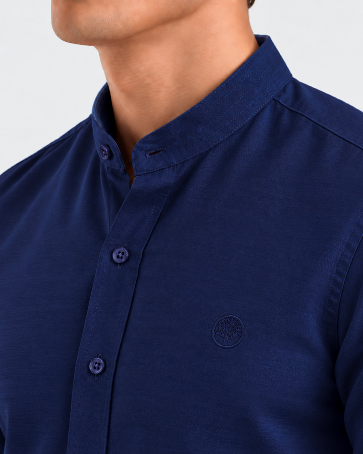 Camisa Hombre Cuello Neru  Manga Larga suave al tacto