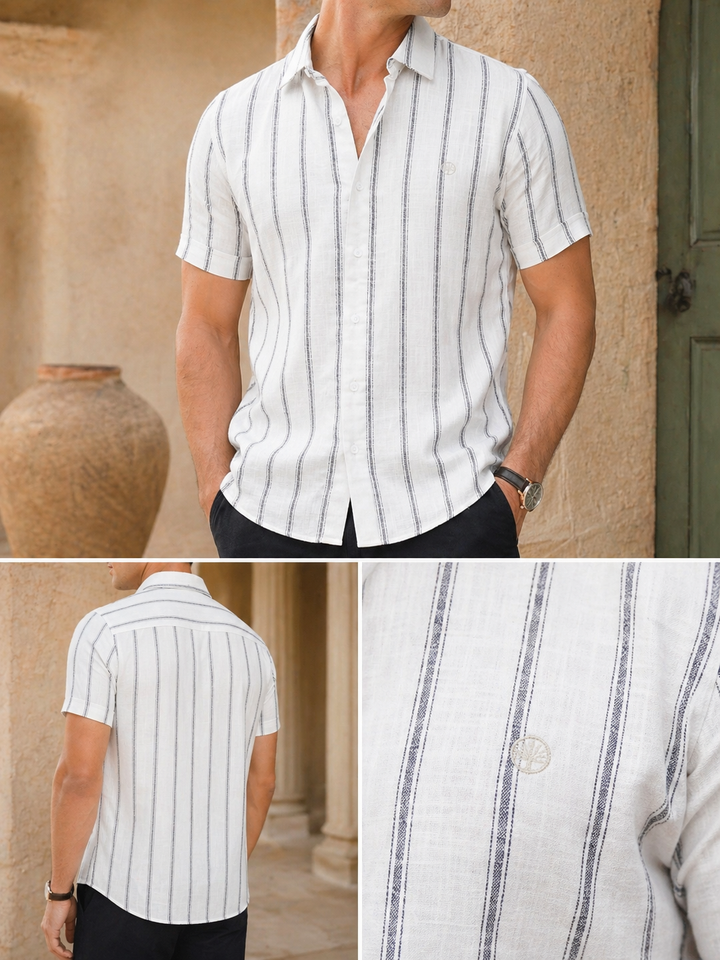 Camisa Milano Manga Corta — Algodón Premium - Purple Rain