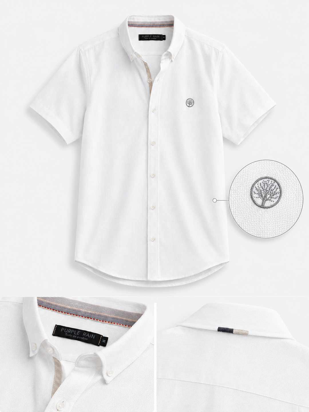 Camisa Riviera de Algodón 100% Ligero Manga Corta