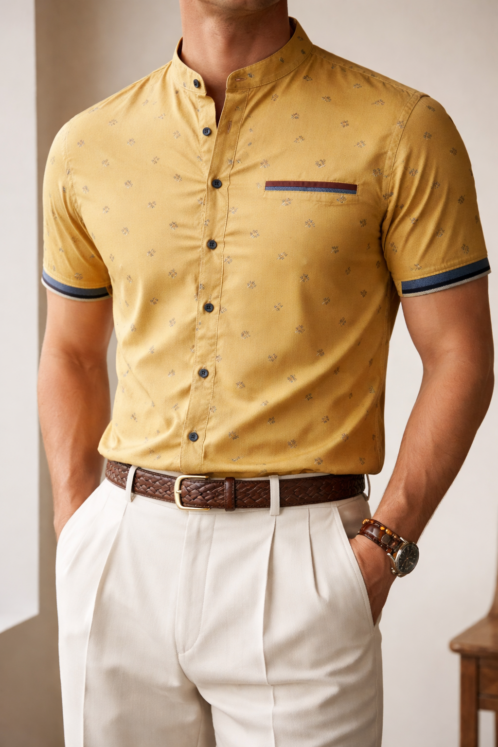 Camisa HOMBRE CUELLO NERU Capri Resort - Purple Rain