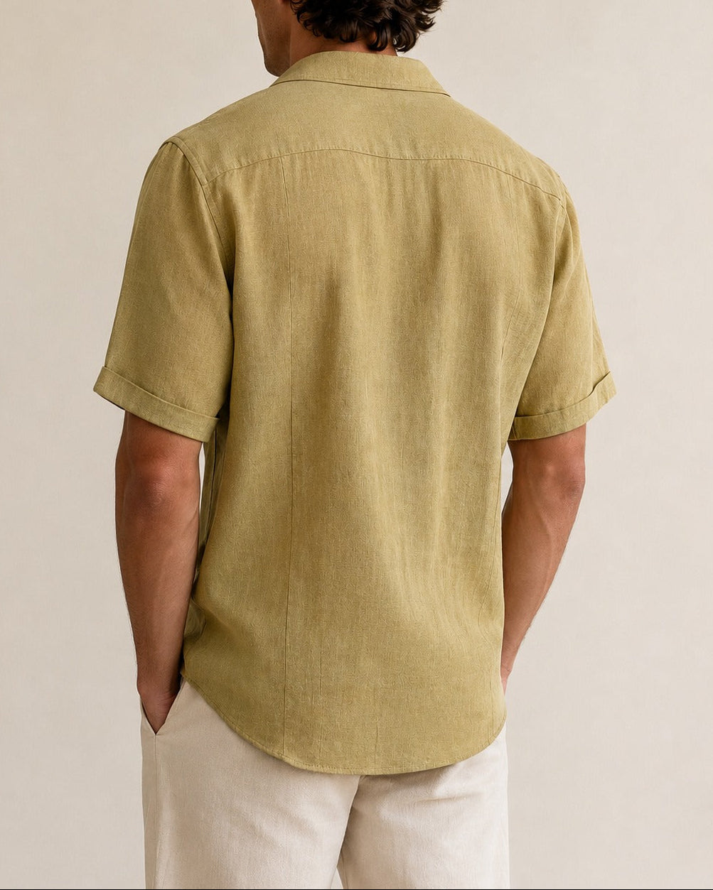 camisa tipo lino hombre