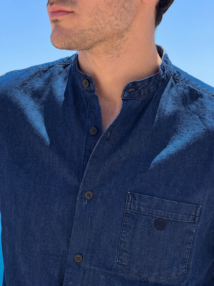 Camisa Denim Cuello Nerú Siena | Purple Rain