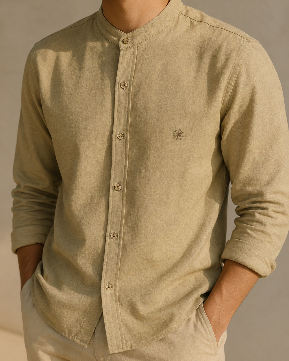 camisa lino hombre