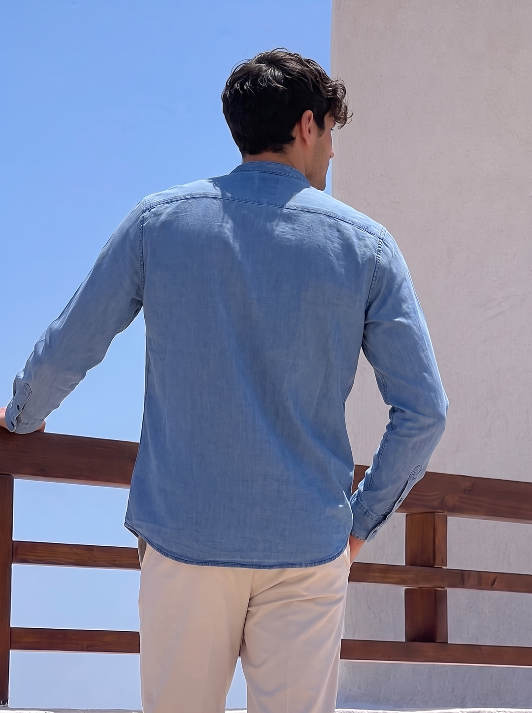 Camisa Denim Cuello Nerú Siena | Purple Rain