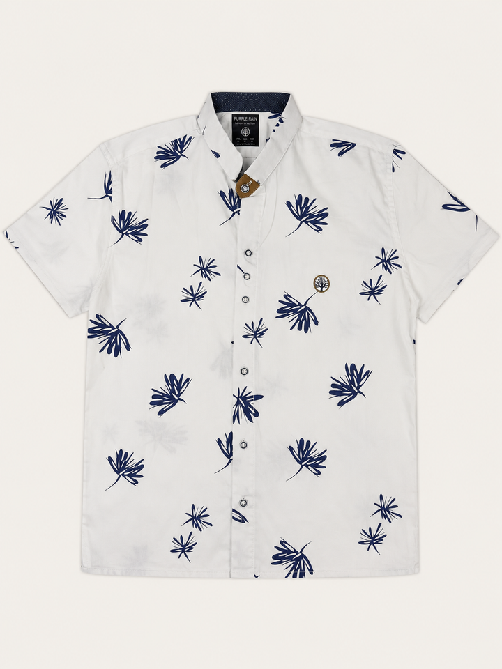 camisa hombre cuello neru manga corta 