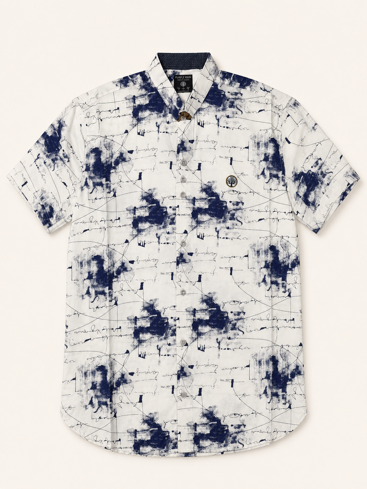 Camisa manga corta  Estampada Amalfi| Purple Rain