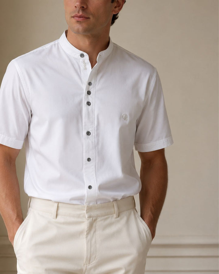 camisa hombre, camis ahombre cuello neru 