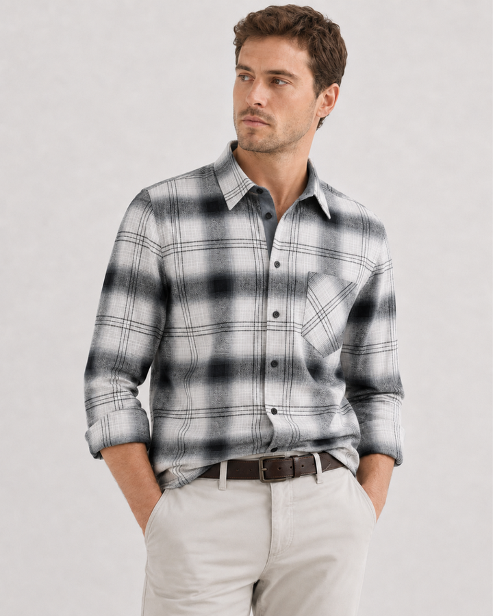 Camisa Denim Hombre Manga Larga 100% Algodón Bombay